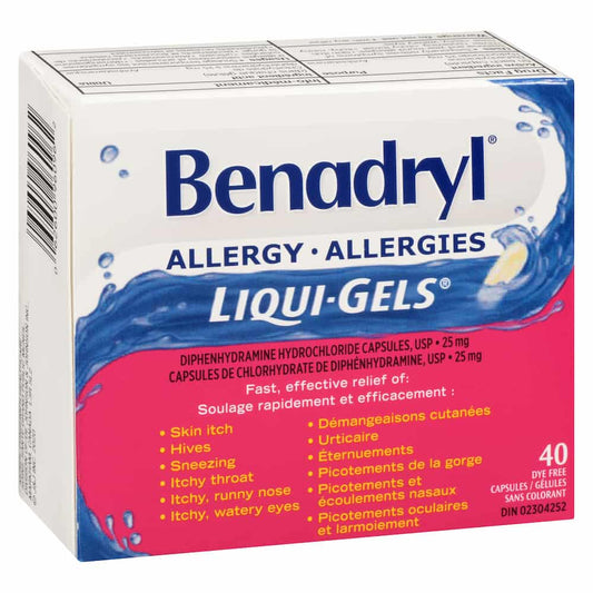 Allergy Medicine Liqui-Gels 25 mg, 40's