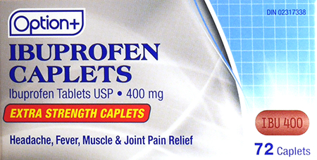 Option+: Ibuprofen Caplets 400 mg