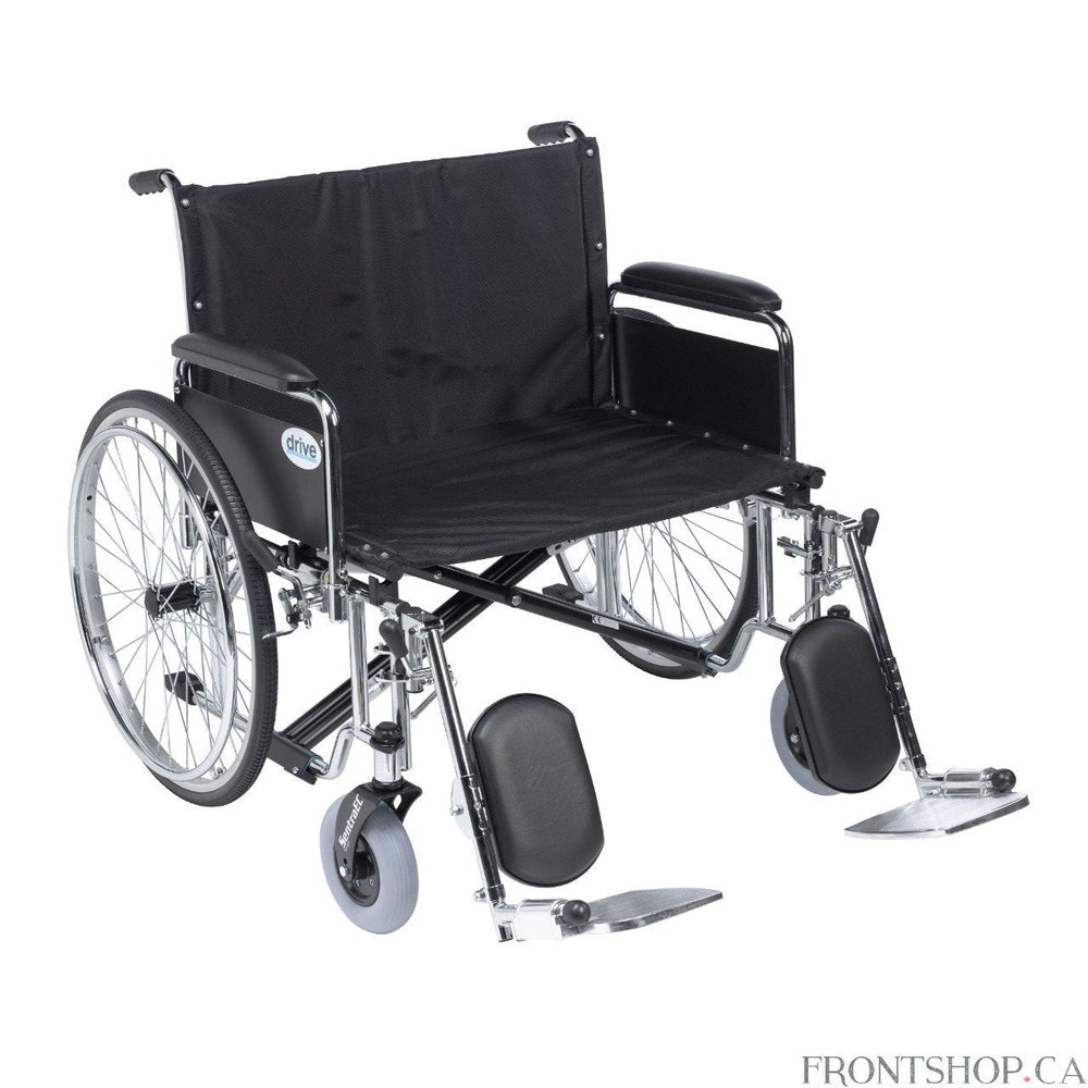 EA/1 SENTRA EC HEAVY-DUTY XX-WIDE BARIATRIC WHEELCHAIR W/ DETACHABLE DESK ARMS & ELEVATED LEG RESTS 20" x 26" SEAT CARBON STEEL REINFORCED GUSSETS & DURABLE NYLON 8" CASTERS PUSH-TO-LOCK (700LBS)