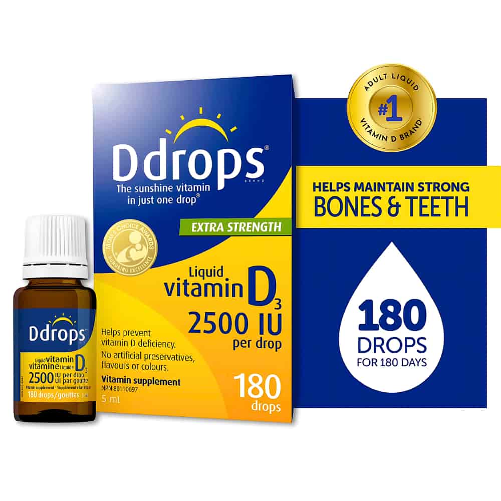 Ddrops Adult 2500 IU Vitamin D3, 180 drops