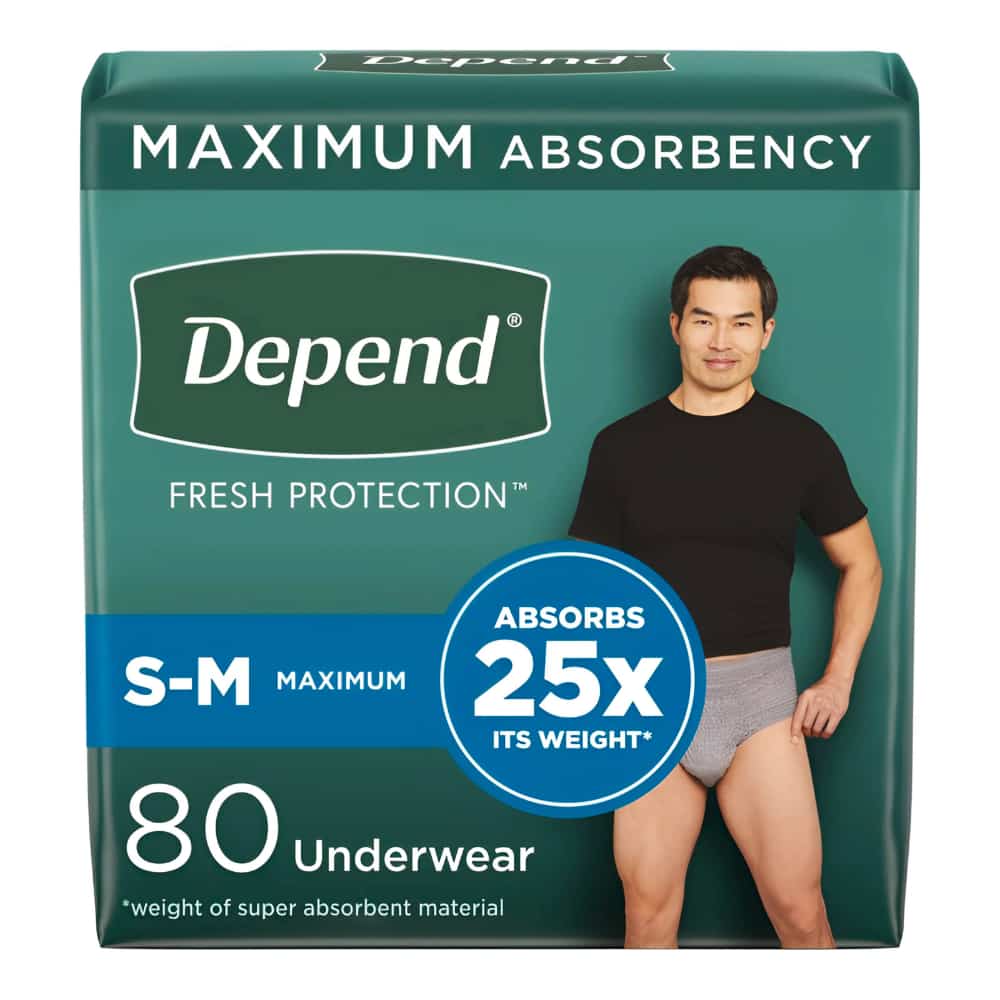 Depend Fresh Protection Incontinence Underwear for Men - Maximum - Small/Medium - 80's