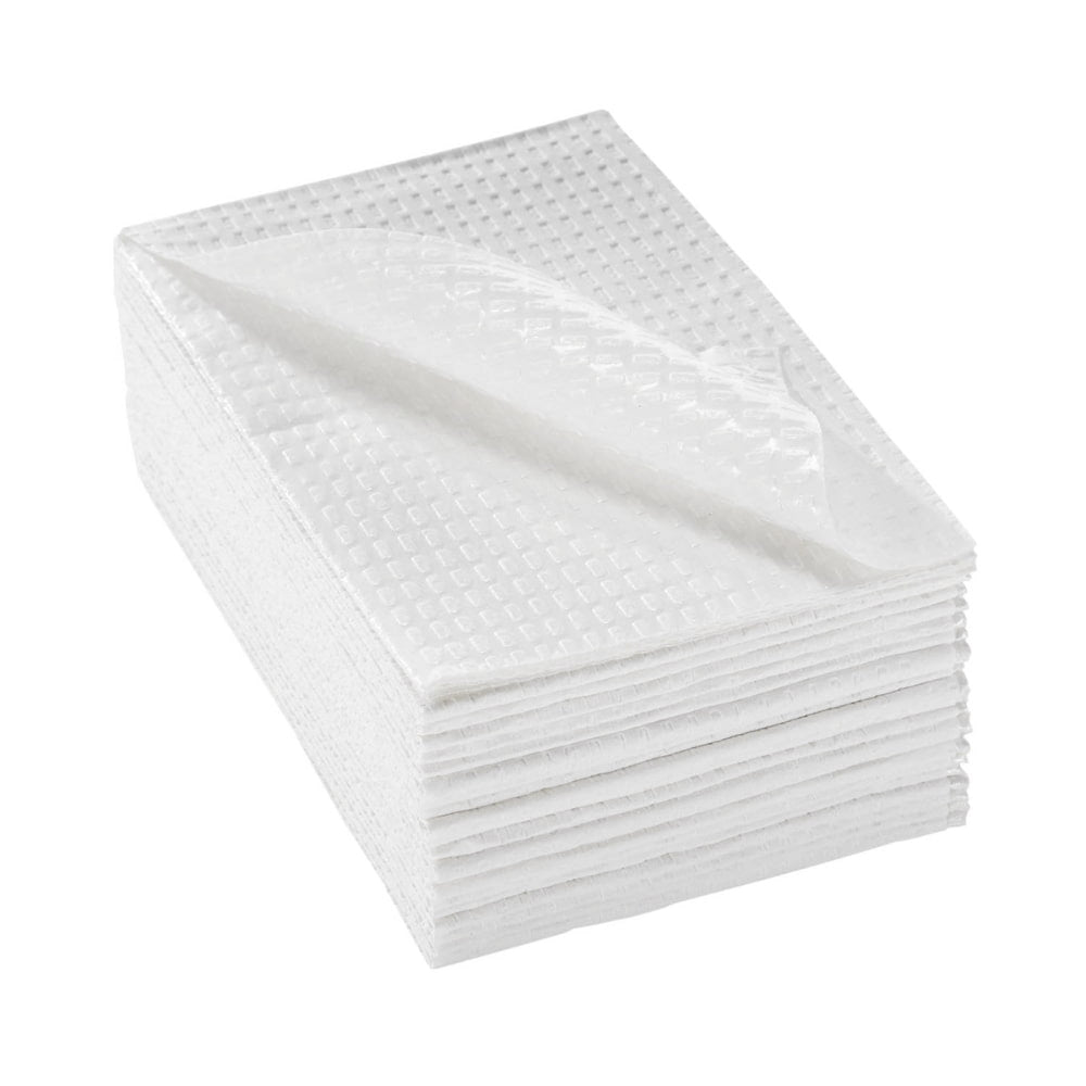 Patient Bibs/Towel, 3Ply with Polyback 13in. x 18in., White - 500/Case