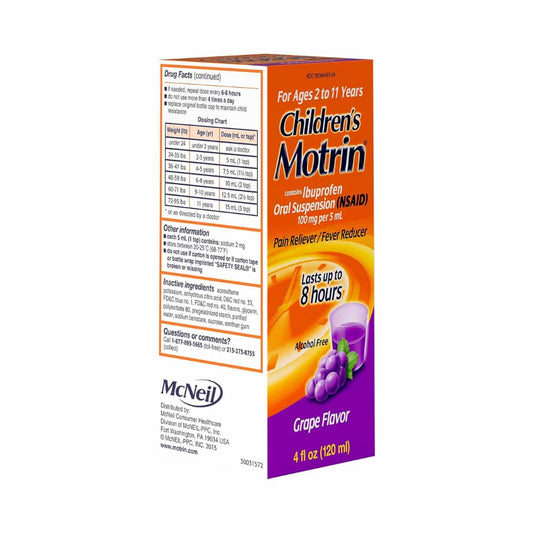 Children's Liquid Pain Relief, Ibuprofen, Grape Flavour