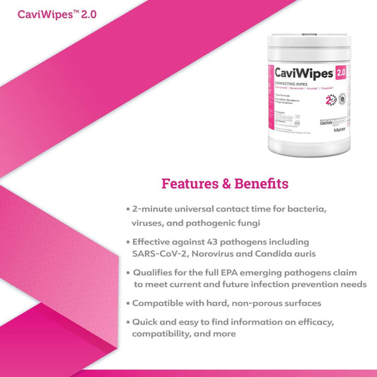 CaviWipes 2.0 Disinfecting Wipes (CS/12)
