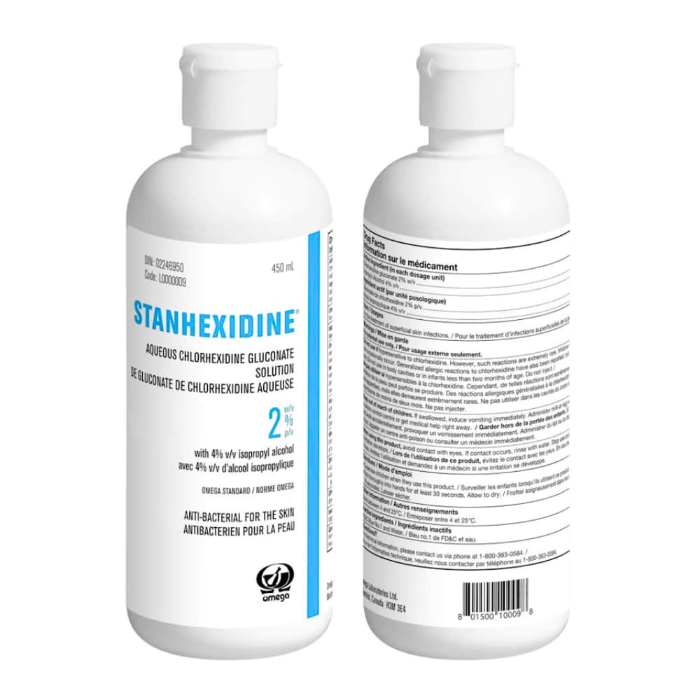 Stanhexidine® 2% Aqueous, Chlorhexidine Gluconate 2% with 4% Isopropyl Alcohol, 450ml bottle