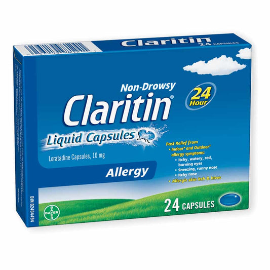 Claritin Liquid Capsules Allergy Medicine, Fast-Acting 24-Hour Non-Drowsy Relief 10 mg, 24 Capsules
