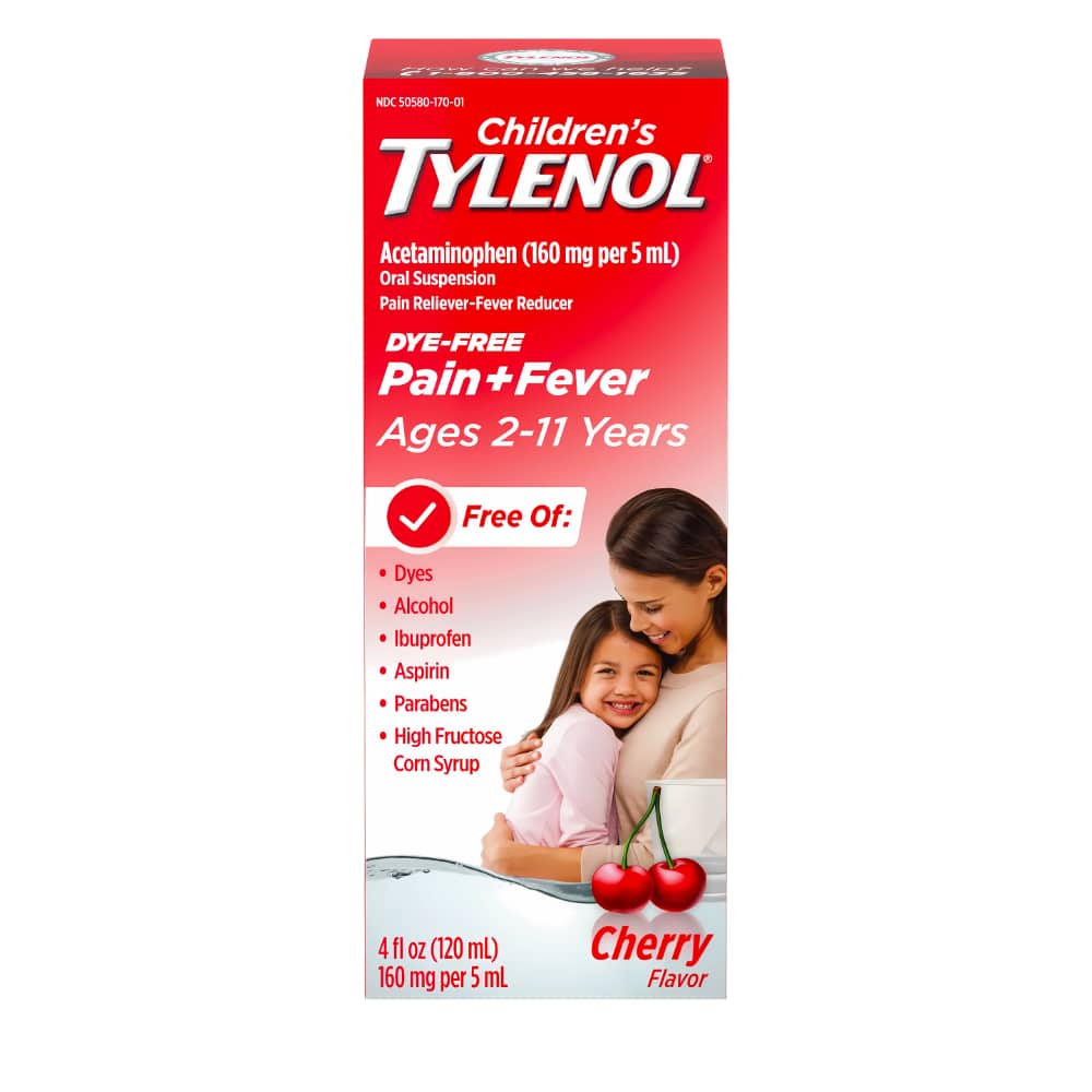 Children's Medicine, Fever & Pain, Dye-Free Cherry Liquid