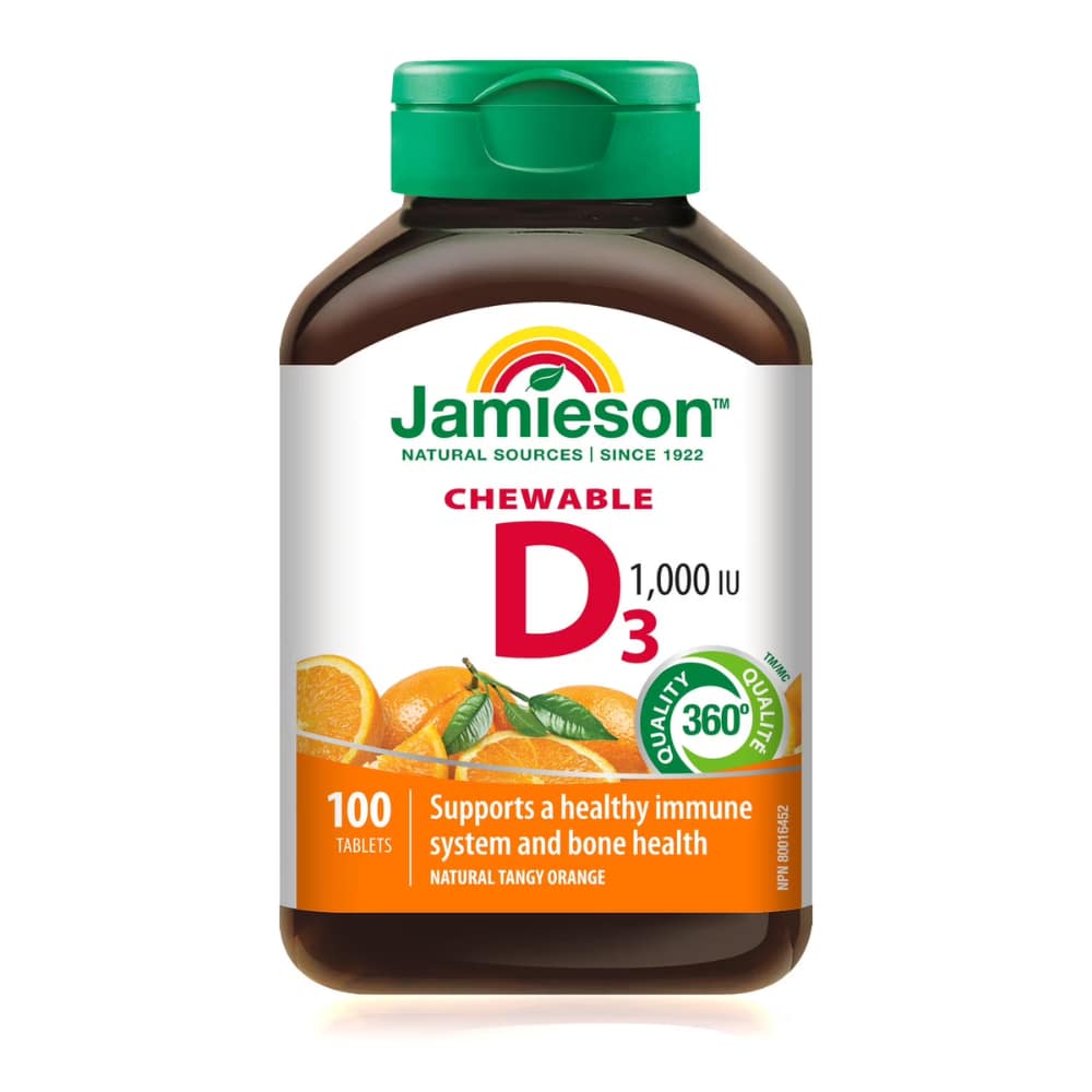 Chewable Vitamin D 1,000 IU Natural Tangy Orange