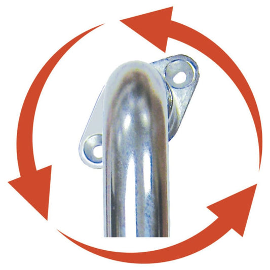 Chrome Knurled Grab Bar with Rotating Flange 24"