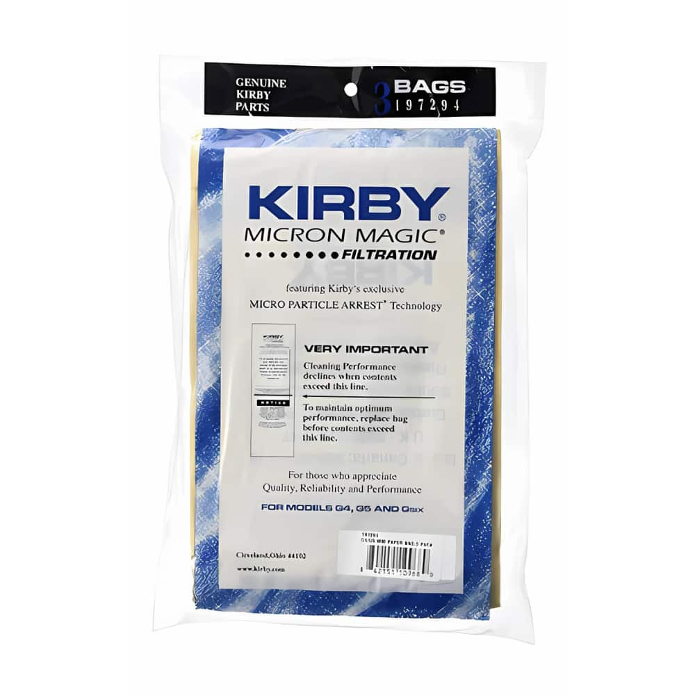 Compatible with Kirby G4 and G5 Micron Magic Vacuum Bags 3 pk.