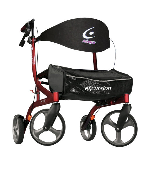 Ea/1 Airgo Excursion, X18 Lightweight Side Fold Rolator, Cranberry