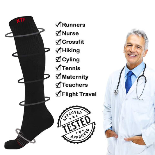 Extreme Fit Knee High Compression Socks for Men and Women - Medical Design - 3 Pack