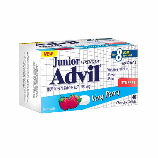 Advil Junior Strength Fever and Pain Chewable Tablets - Very Berry - 40s
