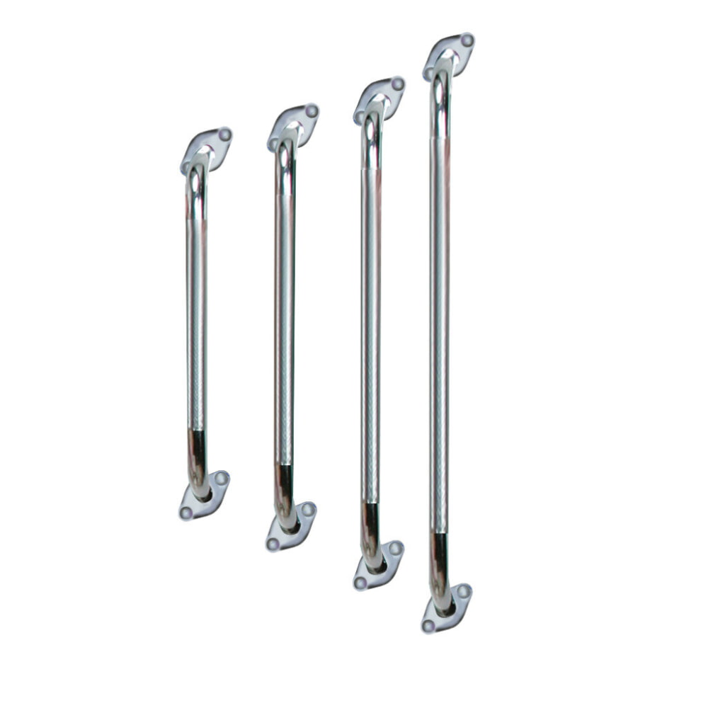 Chrome Knurled Grab Bar with Rotating Flange 24"