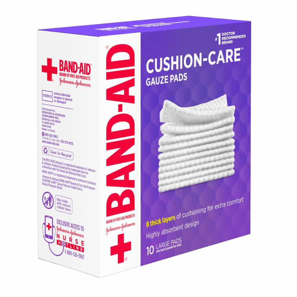 CUSHION-CARE Gauze Pads Large, 4 Inch by 4 Inch, 10 ea