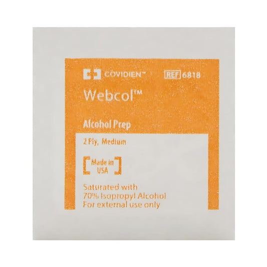 Covidien 6818 Webcol Alcohol Prep Pads Sterile 2-Ply Medium - 1 Box of 200