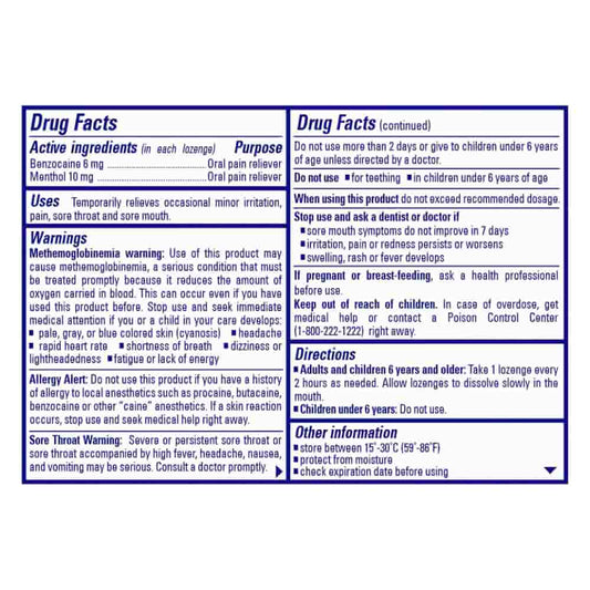 Chloraseptic Sore Throat with Soothing Liquid Centre Lozenges Citrus