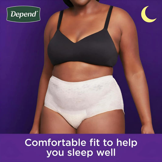 Depend Fresh Protection Night Defense Incontinence Underwear for Women - Overnight - Small - Blush - 26s