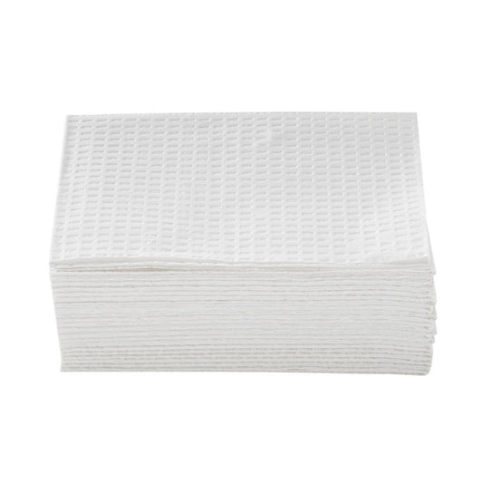 Patient Bibs/Towel, 3Ply with Polyback 13in. x 18in., White - 500/Case