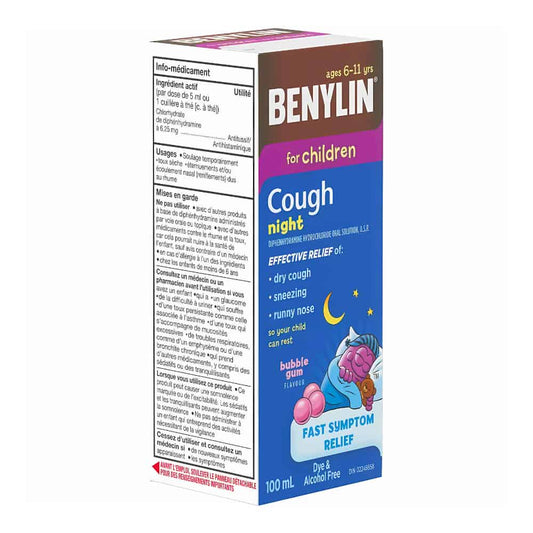 Childrens' Cough & Cold Relief, Night, Bubble Gum Flavour