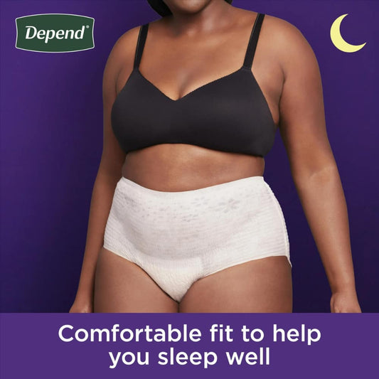 Depend Night Defense Adult Overnight Incontinence Underwear for Women - Blush - Medium - 15 Count