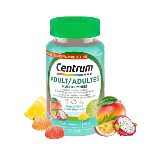 Adult MultiGummies Tropical Fruit Multivitamin and Multimineral Supplement, Pineapple-Mango, Dragonfruit, and Passionfruit Flavours