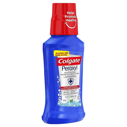 Colgate Peroxyl Mouth Sore Alcohol Free Oral Rinse, Mint, 237 mL