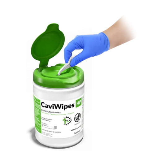 CaviWipes HP XL Surface Disinfectant Cleaner Peroxide Based Manual Pull Wipe 65 Count Canister Scented NonSterile