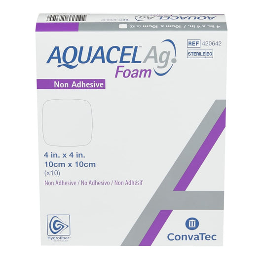 ConvaTec Aquacel Ag Non Adhesive Foam Dressing | 4 x 4 | (10cm x 10cm) | Each | 420642