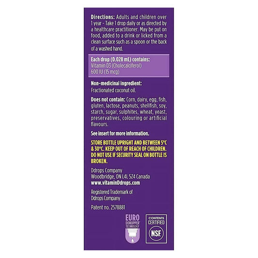 Ddrops Booster 600 IU Vitamin D3, 180 drops