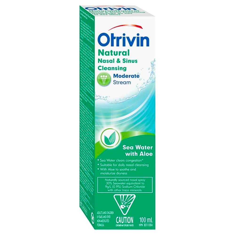 Otrivin Natural Severe Congestion Relief Moderate Stream Nasal Spray - 2 in 1 Sea Water - 100ml