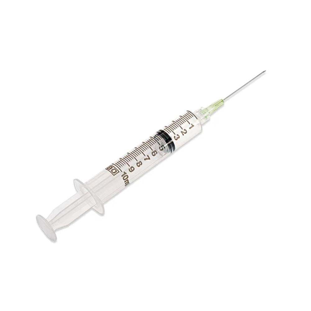 Syringe 10ml, LL w/Needle, 21G x 1-1/2" (Box 100 pcs)