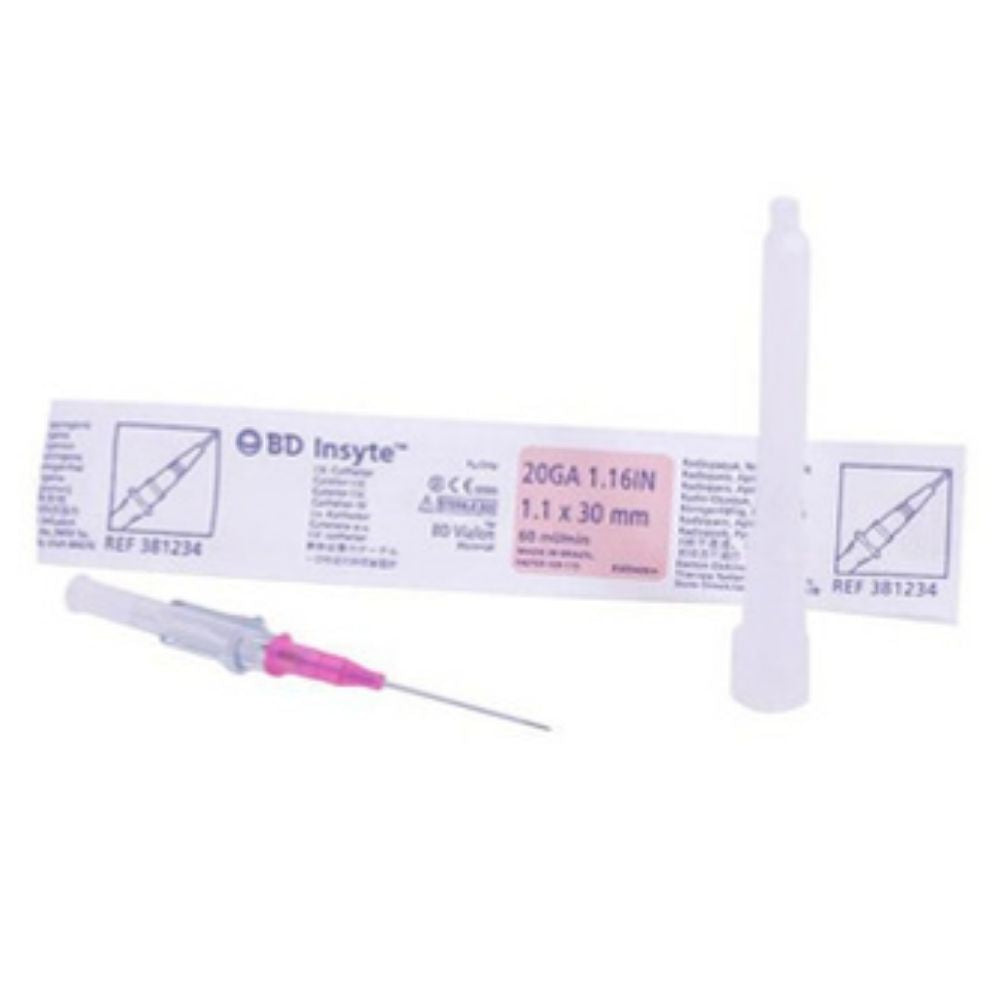 BD Insyte™ IV Catheter w/Vialon™ Catheter Material, 20G x 1-1/4" - Pink (Box 50 pcs)