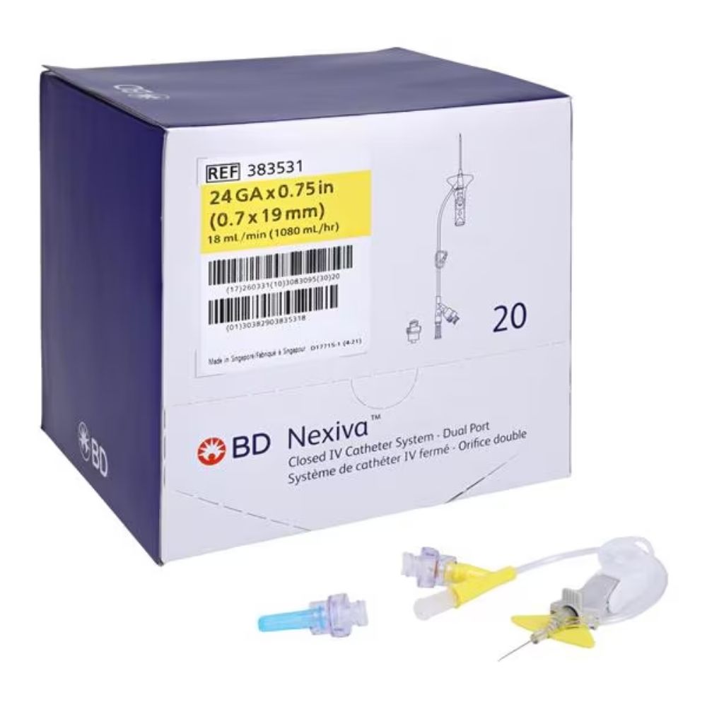 BD Nexiva™ Closed IV Catheter System - Dual Port, 24G x 3/4"