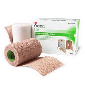 Bx/1 (2/Rl) Coban 2 Layer Lite Compression System,4In X 2.9Yds, 3In X 3.5Yds Unstretched, Latex-Free