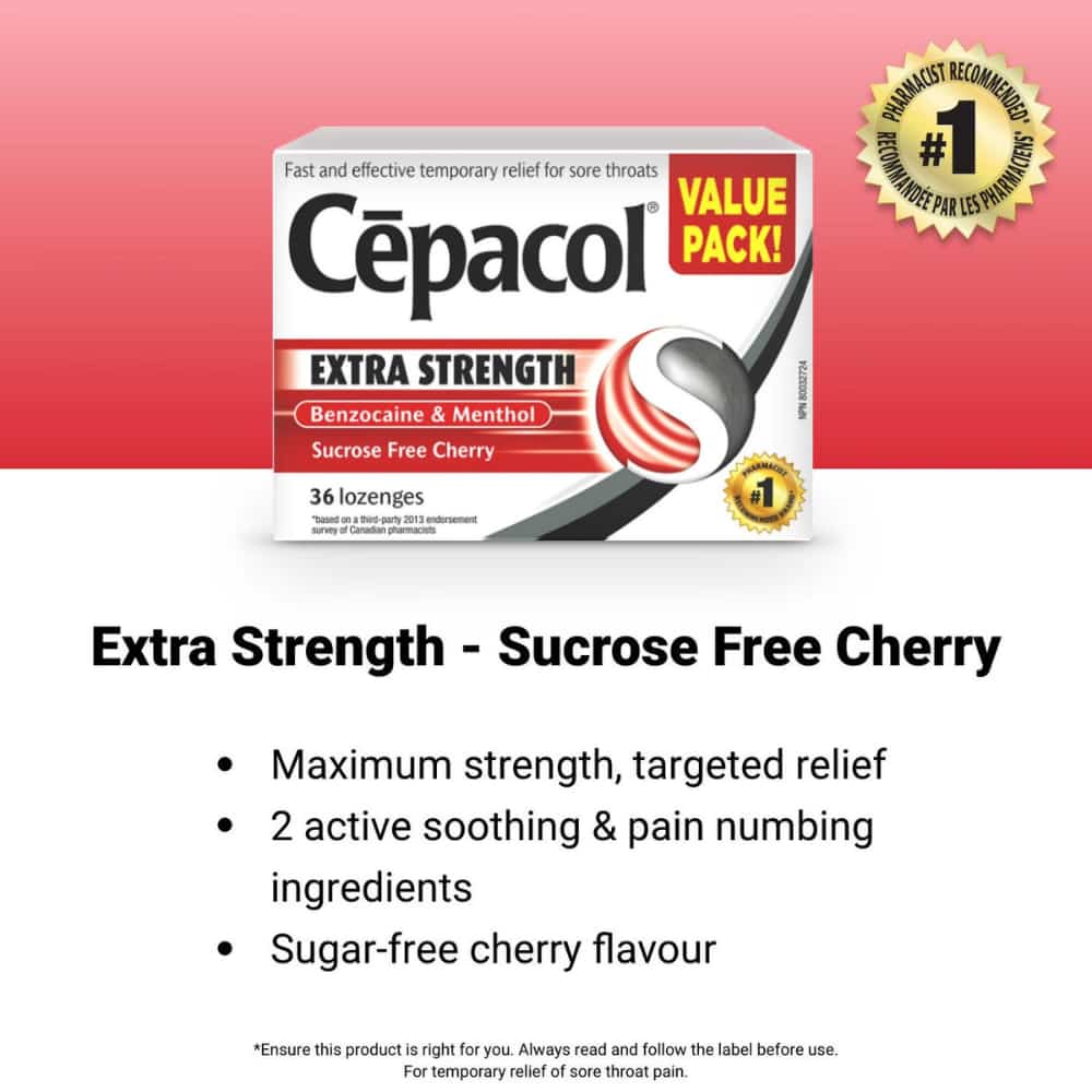 Cepacol® Extra Strength Sucrose Free Cherry Value Pack, Sore Throat Lozenges, 36 ct