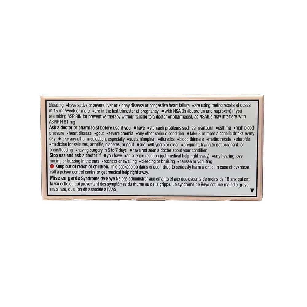 ASPIRIN 81mg, Daily Low Dose Enteric Coated Tablets, 30 Tablets