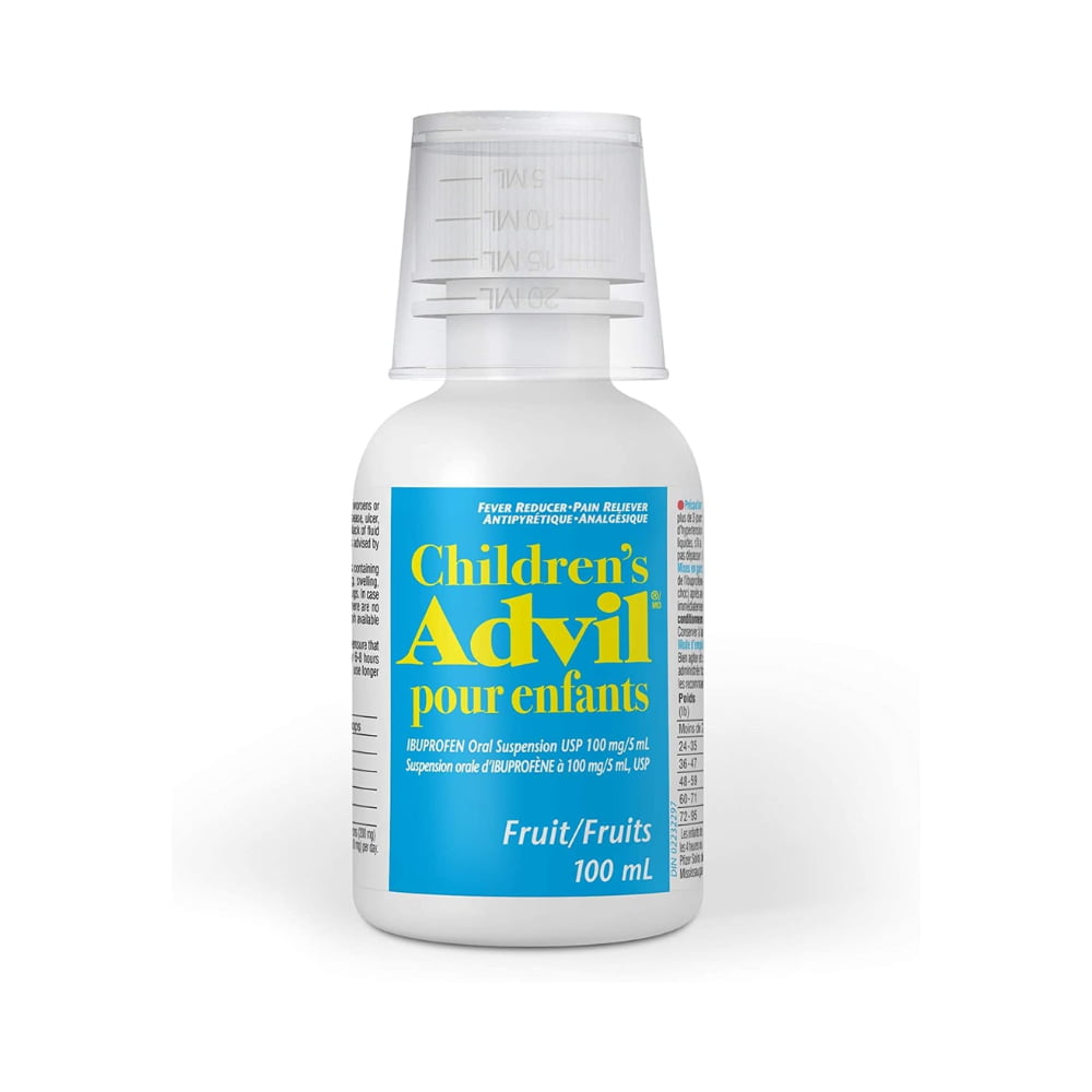 Children's Advil Fever and Pain Relief Ibuprofen Oral Suspension, Fruit, 100 mL