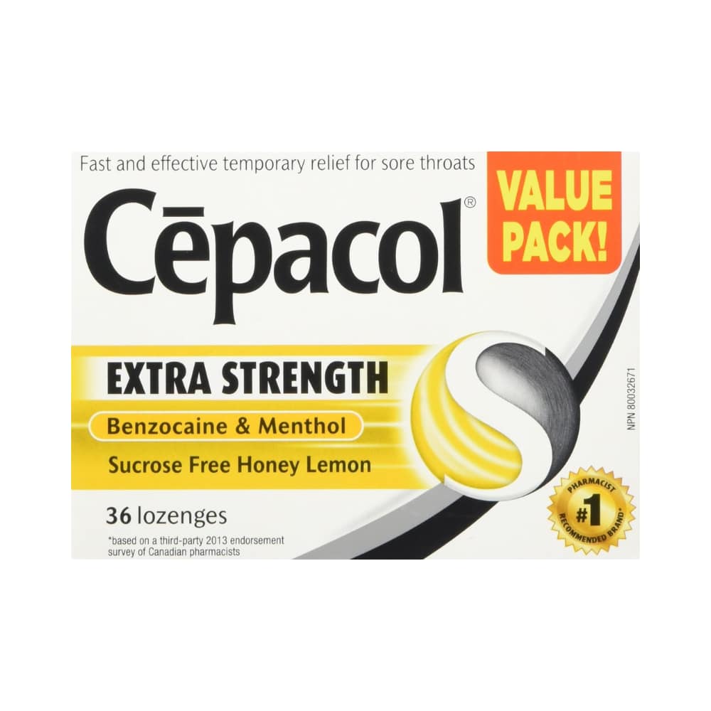 Cepacol® Extra Strength Sucrose Free Honey Lemon Value Pack, Sore Throat Lozenges, 36 ct