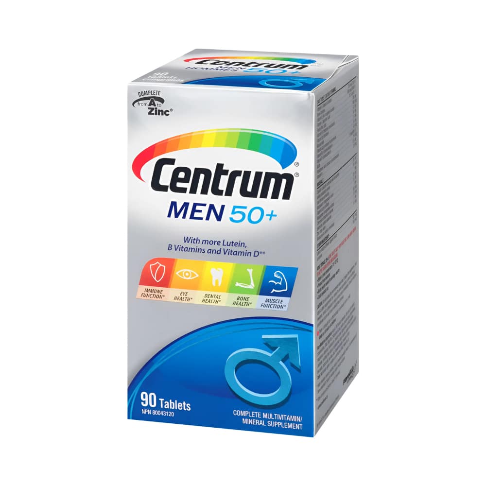 Centrum Men 50+ Multivitamin and Multimineral Supplement Tablets, 90 Count