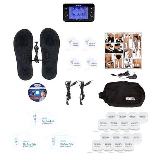 DR-HO'S Pain Therapy System Pro Ultimate Pkg T-E-N-S Unit Foot Pads Belt Heat Pad