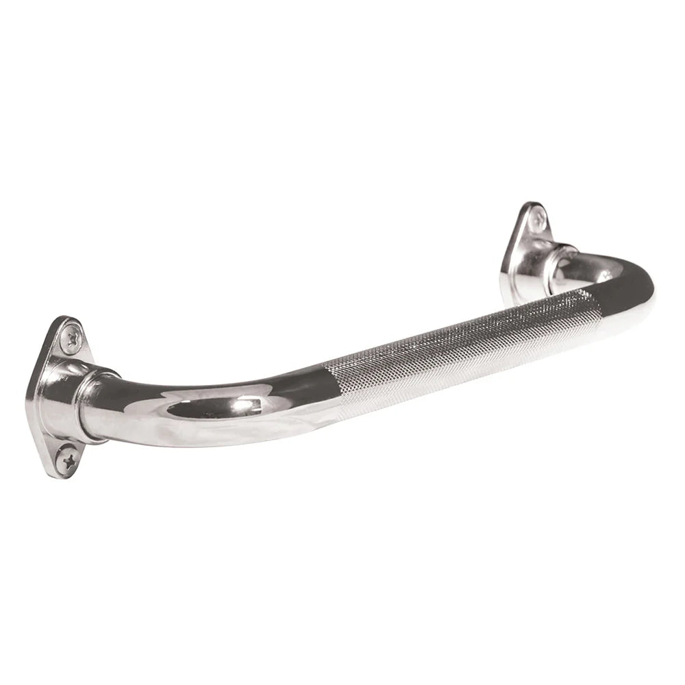 Chrome Knurled Grab Bar with Rotating Flange 18"