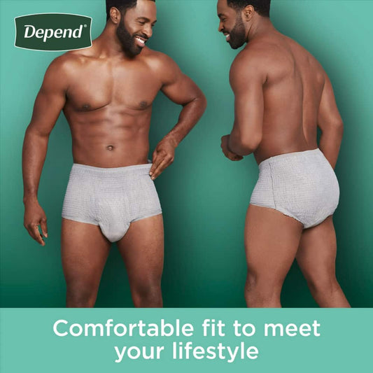Depend Fresh Protection Incontinence Underwear for Men - Maximum - Extra Large - Gray - 36's