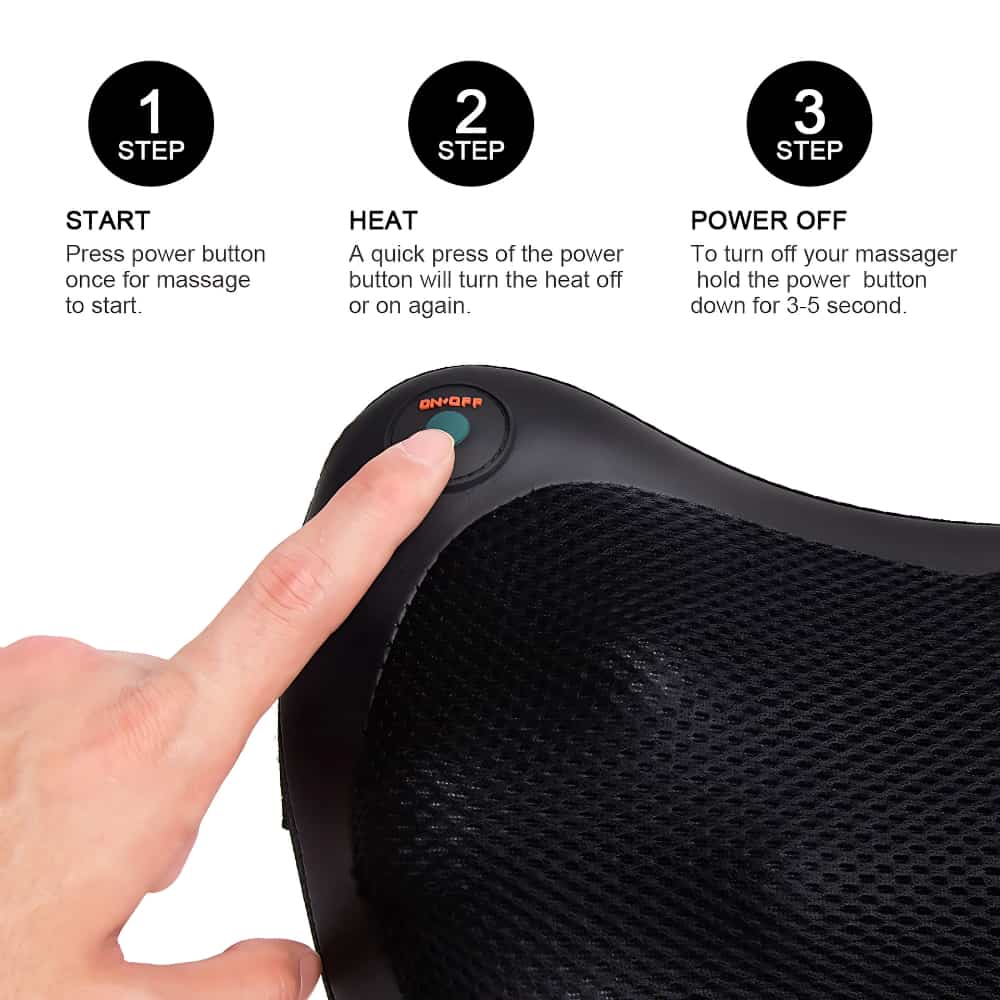 Costway Shiatsu Shoulder Neck Back Massage Pillow with Heat Deep Kneading Massager Car Seat