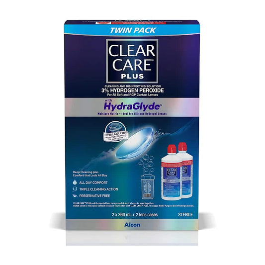 Clear Care Plus HydraGlyde Solution - 2 x 360ml