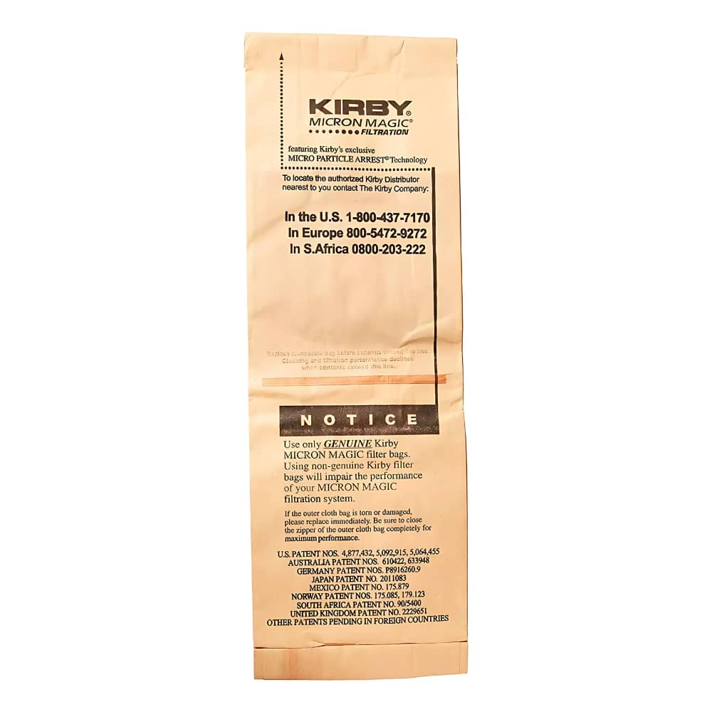 Compatible with Kirby Generation 4 Upright Vacuum Cleaner Micron Magic Bags 9 Pk Part # 197394A