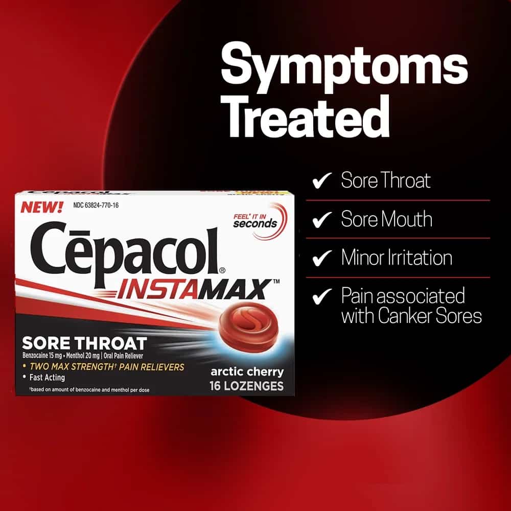 Cepacol InstaMax Sore Throat Lozenge - Arctic Cherry - 12s