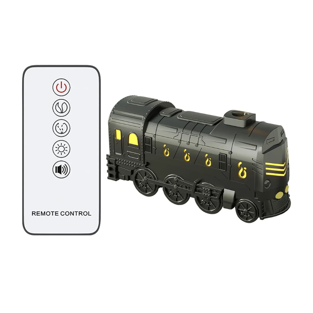 COM1950s Wireless Lights with Remote Control Train Aromatherapy Machine Colorful Train Humidifier with Remote Control Retro Steam Train Home Decor