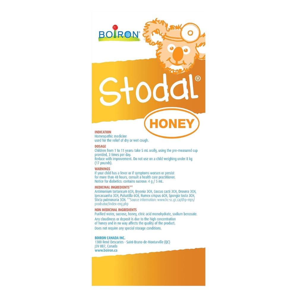 Children's Stodal Honey for Dry or Wet Cough in Children 1 to 11 Years of Age.