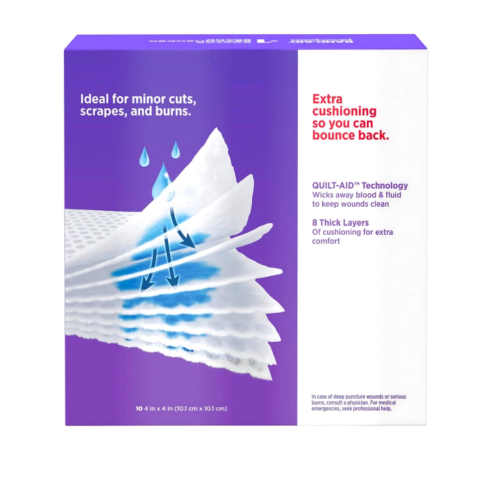 CUSHION-CARE Gauze Pads Large, 4 Inch by 4 Inch, 10 ea